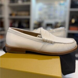 Rhude Classic White Leather Loafers